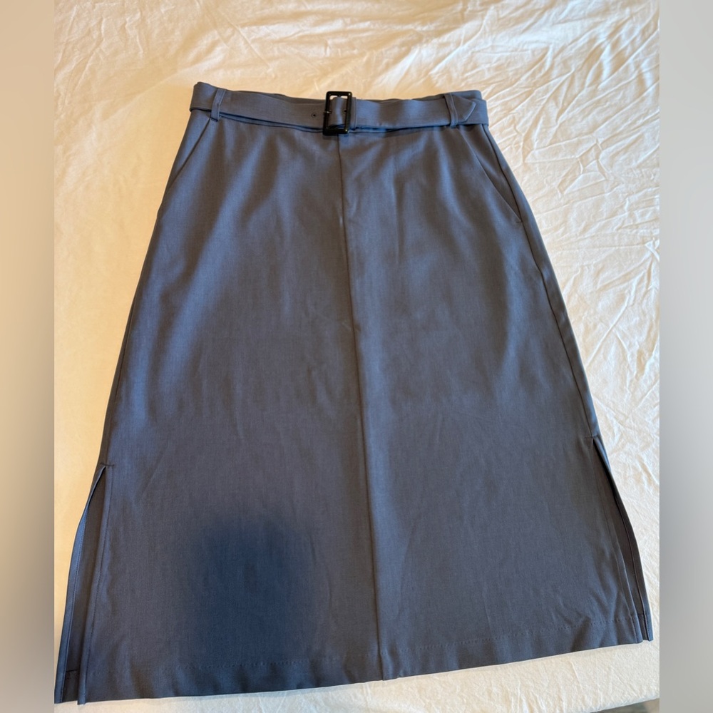 Banana Republic Factory Navy Midi Skirt with Belt